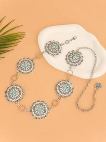 Thắt lưng hợp kim kẽm họa tiết kim cương thời trang dành cho nữ xuyên biên giới Châu Âu & Hoa Kỳ, đa năng cho đám cưới và mùa hè - Nhiều màu - Xem 2