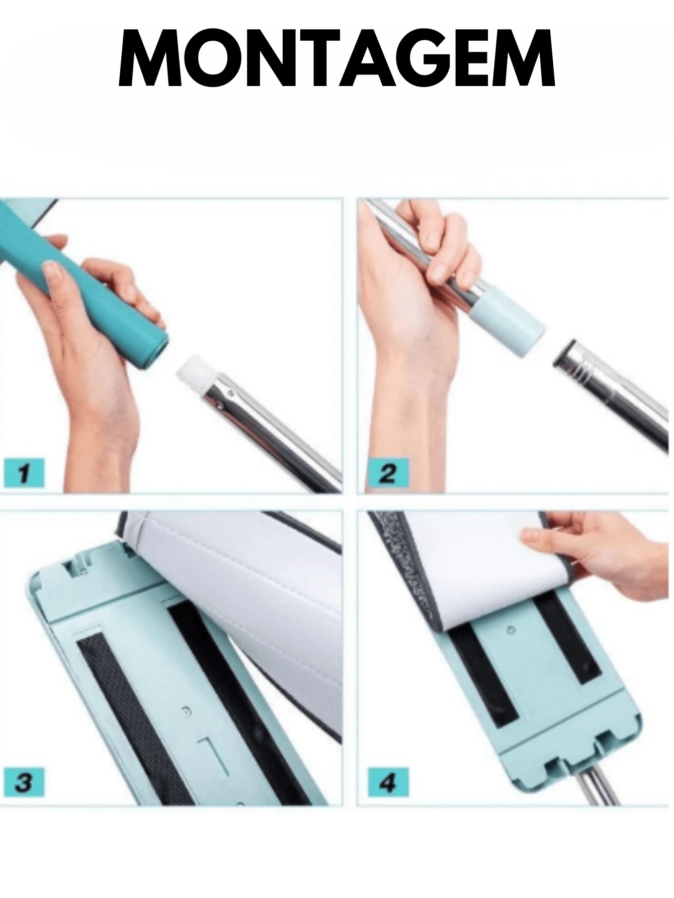 Flat Mop With Refill Reinforced Mop With Bucket Magic Squeegee Washer