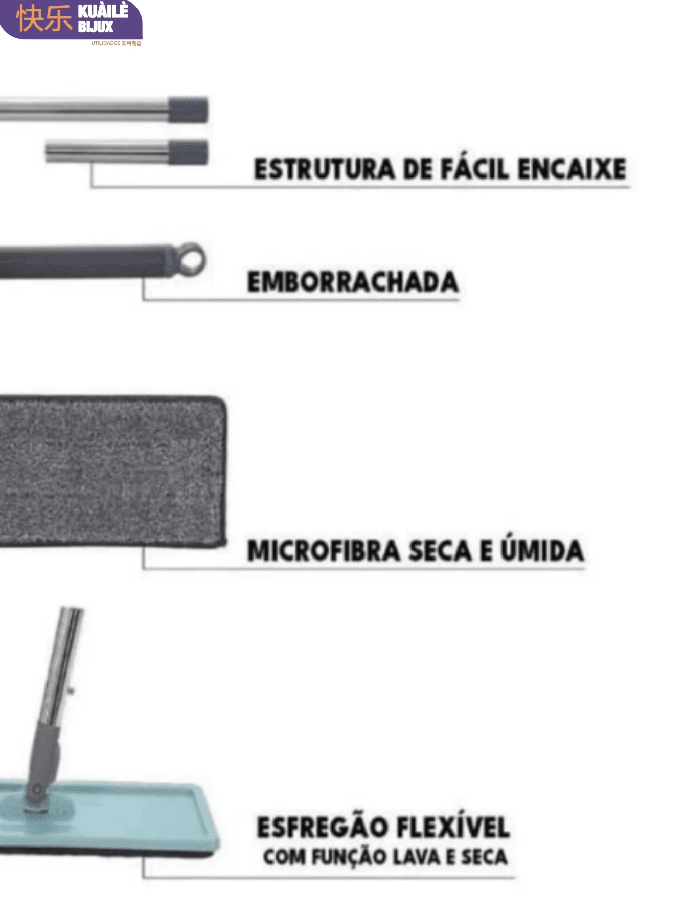 Flat Mop With Refill Reinforced Mop With Bucket Magic Squeegee Washer