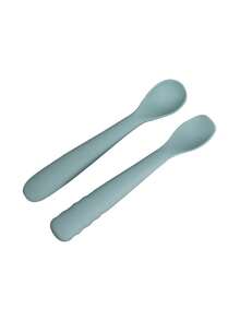 Ibimboo Blue Silicone Baby Cutlery Set 2 Spoons - 藍色 - 查看 2