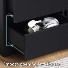 Sleek Wooden 2-Drawer Nightstand For Bedrooms - Bedside End Table Organizer With Black Finish, Dimensions: 17.72" X 13.78" X 18.51" - 黑色 - 查看 4