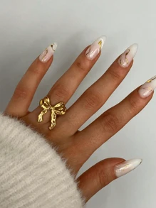 1pc Elegant Bowknot Design Open Ring For Women Valentines,Mom,Mother,Mother's Day,Gift