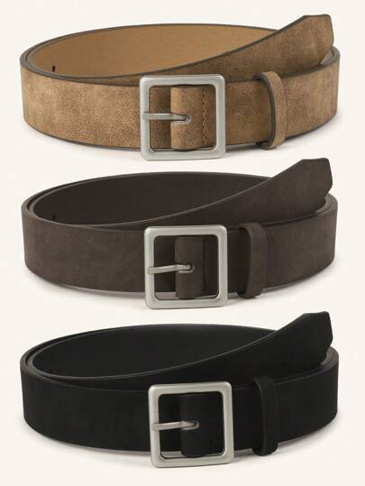 1 pieza Cinturón ajustable de estilo retro con hebilla clásica para adolescentes y adultos, verano, escuela, otoño, Halloween