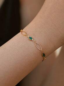 1 件欧美风格奢华镂空水滴串珠混色手链，搭配服装 - 混色 - 查看 1