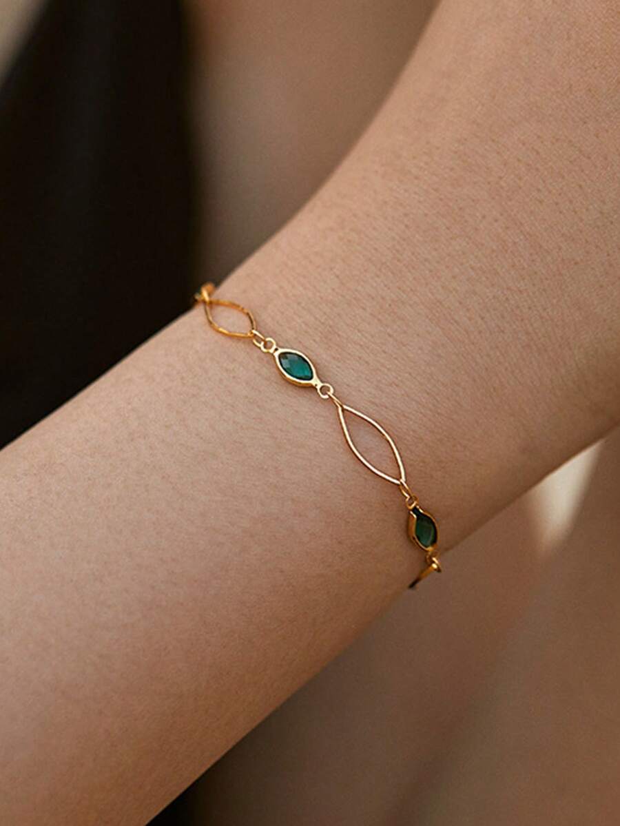 1 件欧美风格奢华镂空水滴串珠混色手链，搭配服装 - 混色 - 查看 1