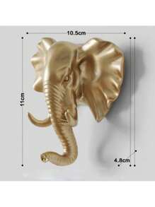 1 件，金色鹿头收纳架 - 多功能壁架，带钥匙架和创意衣架，适用于家居装饰 - 金色 - 查看 10