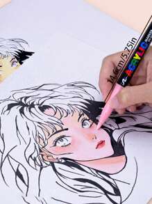 Soft-Head Skin Color Acrylic Marker Waterborne Odorless 12 Color /24 Color/Flesh Color Body Painting Washable Painting Pen Professional Multi-Color Painting Graffiti Marker - Multicolor - View 5