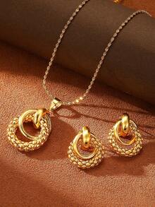 Bộ trang sức vòng cổ và hoa tai nhiều hình dạng thời trang, thiết kế dành cho cả nam và nữ, thích hợp cho các ngày lễ, sinh nhật, tiệc tùng, đám cưới - Nhiều màu - Xem 6