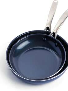 Ceramic Non-Stick Pan 9.5-Inch And 11-Inch Frying Pan Sets Are Suitable For Dishwasher Oven Blue. - Màu xanh lam - Xem 1