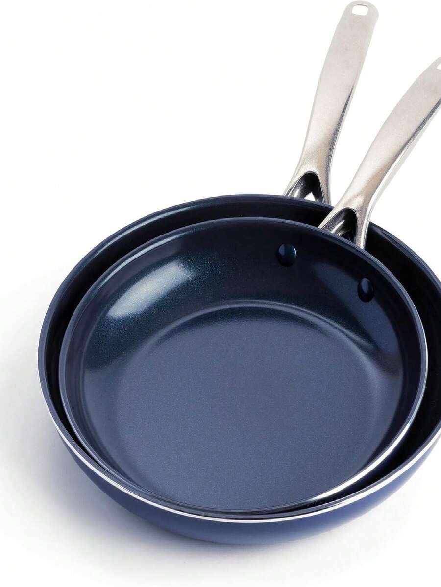 Ceramic Non-Stick Pan 9.5-Inch And 11-Inch Frying Pan Sets Are Suitable For Dishwasher Oven Blue. - Màu xanh lam - Xem 1