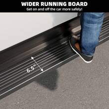 Running Boards [6.5 Inches] Compatible With 2007-2018 Chevy Silverado/GMC Sierra 1500, 2007-2019 2500HD 3500HD Crew Cab(4 Full Size Doors/Gas Engine Only) - Black - View 4