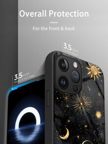 1个黄色日月星辰高清玻璃手机壳，兼容 16 Pro Max/16 Pro/16 Plus/16、A55/A54/S24/S24 Plus/S24 Ultra/S24 FE/S25/S25 Plus/S25 Ultra、Pixel 9/9 Pro/9 Pro XL等型号，防水防震防摔防刮，国际版，非国内版。 - 彩色 - 查看 3