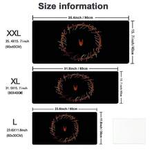 1 件文字设计鼠标垫黑色大号桌垫办公桌配件带缝边防滑鼠标垫橡胶底座桌垫 35.4x15.7 英寸适用于家庭办公室男士礼物 - 彩色 - 查看 7