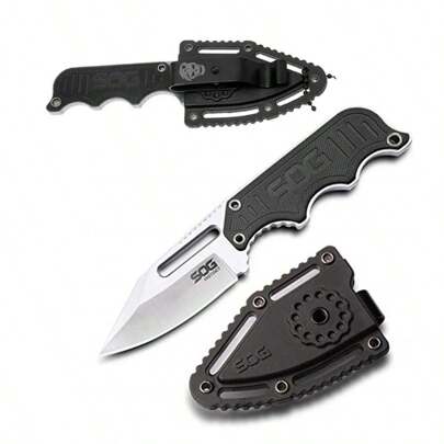 Mini Pocket Knife EDC Small Fixed Blade Knives Instinct 1.9 Inch Satin Plain Blade Full Tang Mini Neck Knife