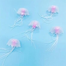 迷你人造水母水族箱鱼缸配件仿真荧光水母金鱼缸水族箱造景 - 彩色 - 查看 10