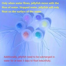 迷你人造水母水族箱鱼缸配件仿真荧光水母金鱼缸水族箱造景 - 彩色 - 查看 4