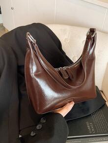 Túi đeo nách họa tiết cao cấp Túi đeo vai nữ 2022 thời trang mới đa năng hình lưỡi liềm đơn giản Túi đeo vai - Nhiều màu - Xem 7