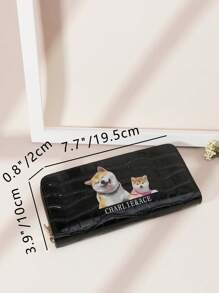 Customizable Printed Image, Name, Signature Couples Crocodile Leather Multi-Card Slots Wallet, Long Wallet, Valentine's Day, Mother's Day Gift, Birthday Gift Wallets For Women, Local, New Year Glamour