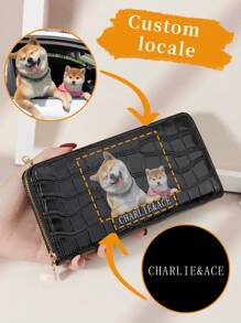 Customizable Printed Image, Name, Signature Couples Crocodile Leather Multi-Card Slots Wallet, Long Wallet, Valentine's Day, Mother's Day Gift, Birthday Gift Wallets For Women, Local, New Year Glamour