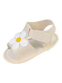 Baby Girl Flower Flat Sandals Children's Fashion Style Comfort - Màu be - Xem 2