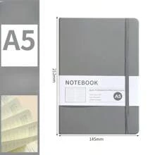 A5 Faux Leather Binding Business Notebook, Hard Cover Journal With Elastic Band Back To School