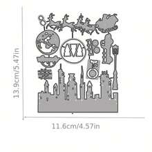 圣诞主题金属切割模具，适用于剪贴簿、DIY 卡片制作和纸工艺品 - 高品质碳钢，与主要模切机兼容 - 銀色 - 查看 4