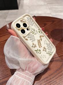 1个叶子图案TPU纯色防震软手机壳，兼容苹果手机 - 彩色 - 查看 4