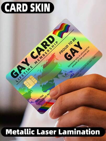 1set/2pcs LGBT Tsundere Lifetime Member ID Card Skin Stickers, Holographic Anti-Theft Credit Card Privacy Protection Stickers, Unique Birthday Gift, Credit Card, Bank Card, Transit Card Skins