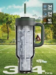 Bình giữ nhiệt 1.5 lít (50oz/1.5L) có tay cầm, nắp 2 trong 1 có ống hút/uống, chống rò rỉ, an toàn với máy rửa chén, cốc cà phê du lịch cách nhiệt bằng thép không gỉ, giữ lạnh đến 34 giờ, vừa với giá đỡ cốc trên ô tô. - ngụy trang - Xem 3