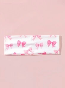 1件装女士休闲可爱街头风蝴蝶结爱心格纹印花发带，涤纶材质，用途广泛，适合日常佩戴、海滩度假、假日出行，可作头巾、发带、吸汗带、发箍等，是秋冬季女士度假装扮的理想发饰，优雅围巾，柔软舒适。 - 彩色 - 查看 7