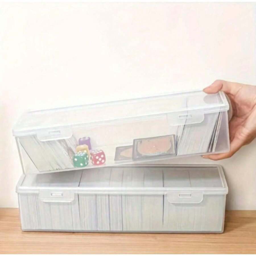 750 张塑料交易卡收纳盒，游戏卡盒 - 透明 - 查看 1