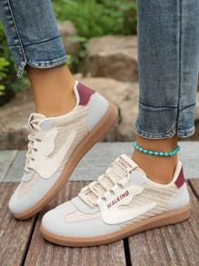 女士舒适平底休闲运动鞋，时尚百搭轻便硫化鞋，2025 年新品上市