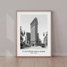 1Pc New York Travel Gift, International Cities Famous Tourist Attractions Poster Black And White Traveling Wall Art Decor Travel Aesthetic Canvas PrintsBlack And White Photos, Gallery Wall Landmark Set