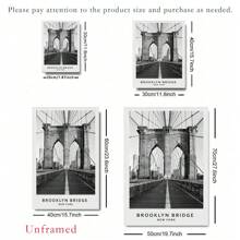 1Pc New York Travel Gift, International Cities Famous Tourist Attractions Poster Black And White Traveling Wall Art Decor Travel Aesthetic Canvas PrintsBlack And White Photos, Gallery Wall Landmark Set