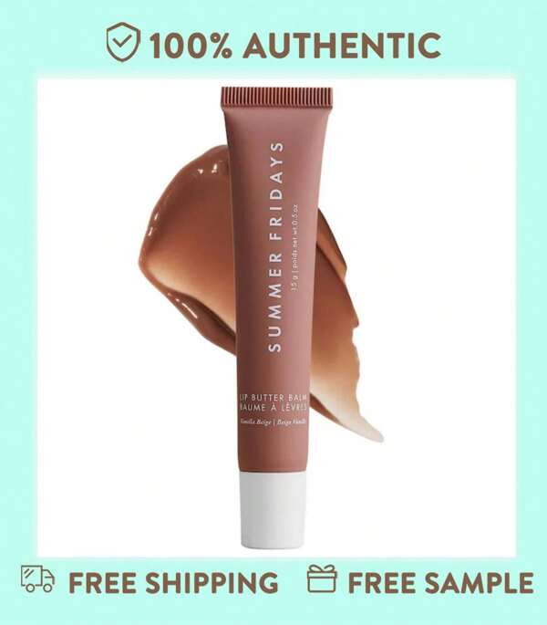 Summer Fridays 0.5 Oz/ 15 G  Lip Butter Balm For Hydration & Shine Color: Vanilla Beige