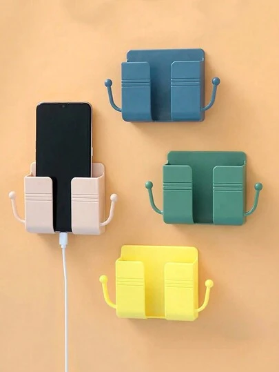 Wall-Mounted Phone Holder Storage Organizer Rack Box, Multi-Functional Wall Hanging Bedside Mounted Cellphone Bracket With Multi-Color Options Compatible With IPhone, Android Phone, Gift For Birthday, Family, Friends Phone Stand, Phone Accessories