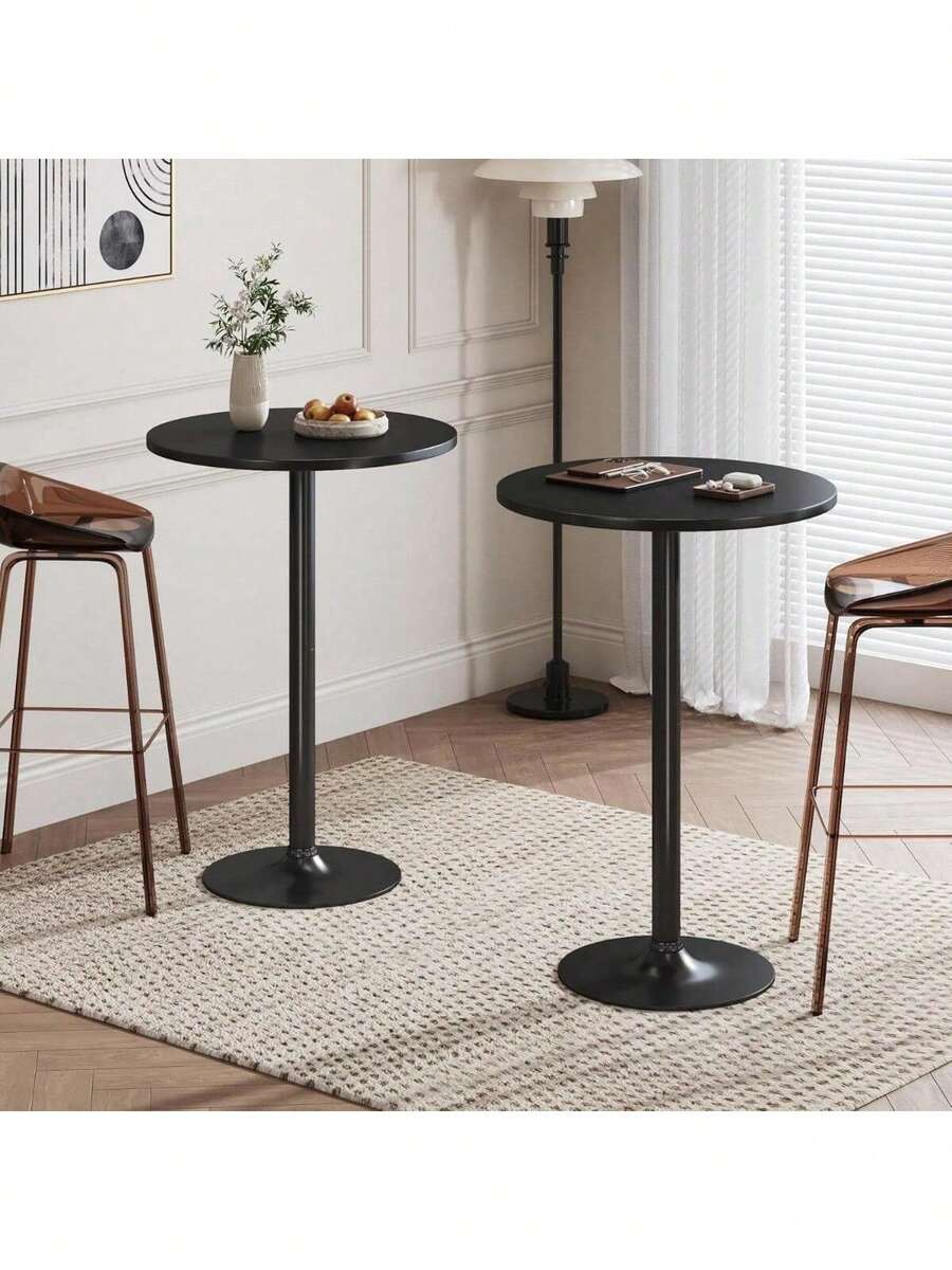 Table 2 Pack Modern Style Metal Base MDF Top Cocktail Bar Table Counter