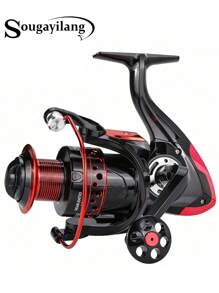 SOUGAYILANG Fishing Reel Ultralight Spinning Reel With Aluminum Spool Gear - Burgundy - View 4