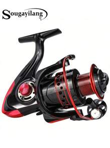 SOUGAYILANG Fishing Reel Ultralight Spinning Reel With Aluminum Spool Gear - Burgundy - View 3