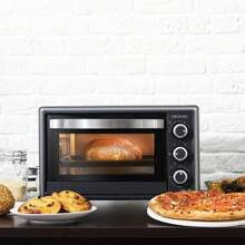 Cecotec Horno de Sobremesa 2600W de Alta Potencia con Control de Temperatura Ajustable, Temporizador Integrado y Gran Capacidad Interior, Ideal para Pizzas, Asados, Repostería y Gratinar, Sistema de Calentamiento Rápido y Distribución Uniforme del Calor - Multicolor - Ver 5