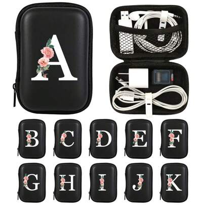 Organizador de accesorios electrónicos estilo bohemio portátil, bolsa organizadora de cables de viaje para cables, cargadores, discos duros, auriculares