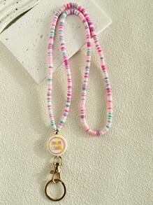 1 件 MOM CLUB 串珠挂绳 Heisi 串珠挂绳 MAMA 挂绳适用于身份徽章和钥匙可分离式礼物，适合女性 - 彩色 - 查看 12