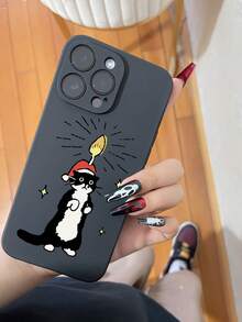 1 个有趣的蜡烛猫防摔防滑黑色手机壳/保护套，适用于 iPhone、Honor、Redmi、Galaxy、 - 黑色 - 查看 6