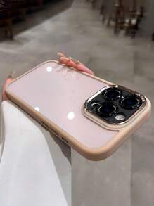 Funda de cámara de metal de lujo compatible con iPhone 17 Air 16 15 14 13 12 Pro Max 11, con letras transparentes mate y protección de lente para iPhone 15 Pro Max