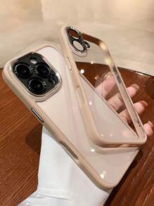 Funda de cámara de metal de lujo compatible con iPhone 17 Air 16 15 14 13 12 Pro Max 11, con letras transparentes mate y protección de lente para iPhone 15 Pro Max