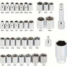 1 Set Socket Wrench 40 Pieces Tool Set For Car Bicycle Motorcycle Repair Multifunction Ratchet Wrench Combination Set Tool Box Socket Wrenches - Multicolor - View 6