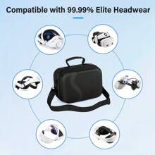 hellodigi 适用于 Meta Quest 3s 和升级 3.0 型号 Meta Quest 3s 硬壳防摔 VR 眼镜便携式 EVA 保护套通用 98% 耳机 VR 收纳袋大容量手提包便携式手柄包（不适用于 Meta Quest 2） - 彩色 - 查看 5