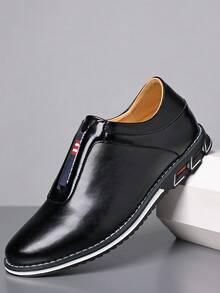 男士正装松紧带皮鞋 - 黑色 - 查看 1
