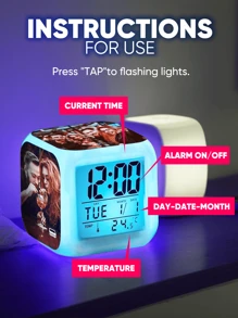 1 chiếc đồng hồ báo thức ảnh cá nhân hóa với đèn LED nhiều màu sắc – Quà tặng độc đáo dành cho anh ấy, cô ấy, các cặp đôi, bạn trai, bạn gái, chồng, vợ, bố mẹ, thanh thiếu niên, bạn thân – Hoàn hảo để trang trí phòng ngủ, Ngày Valentine, Ngày của Mẹ, Ngày của Cha, Sinh nhật, Kỷ niệm, Đám cưới, Lễ tốt nghiệp, Lễ Tạ ơn, – Quà tặng trang trí nhà độc đáo dành cho gia đình và người thân yêu, Ngày Valentine, Quà tặng trang trí Ngày Valentine, Trang trí Giáng sinh, Quà tân gia, Tiệc tưng bừng, Trang trí thời trang, Tình yêu vĩnh cửu - trắng - Xem 3