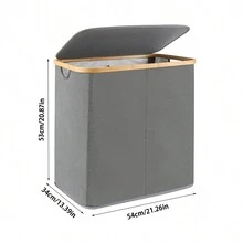 竹框式脏衣篮，简易折叠收纳篮，大容量多用途亚麻脏衣篮，可收纳玩具也可收纳卫生间脏衣篮杂物篮抽屉式衣柜收纳袋壁橱收纳绗缝袋床底收纳盒隔断式衣服垃圾袋家庭卧室返校宿舍用衣服，适用于杂物内衣胸罩衣服内衣内裤牛仔裤袜子T恤正装鞋，可折叠 6/7/11 格，打包必需品，衣服收纳抽屉盖/衣柜收纳袋/壁橱收纳/绗缝袋床底收纳盒 - 彩色 - 查看 14